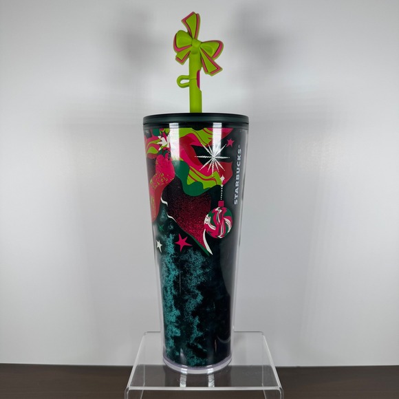 Starbucks Other - Starbucks 2023 Holiday Venti Tumbler 24oz Ornament Bow Straw Topper Cold Cup